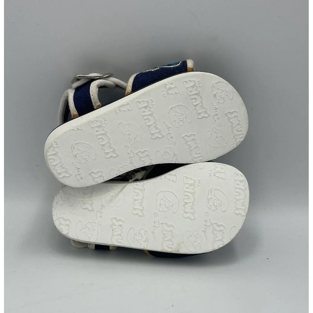 Vintage 1982 Smurf Baby Shoes Size 3‎ Sandals  Buckles Blue